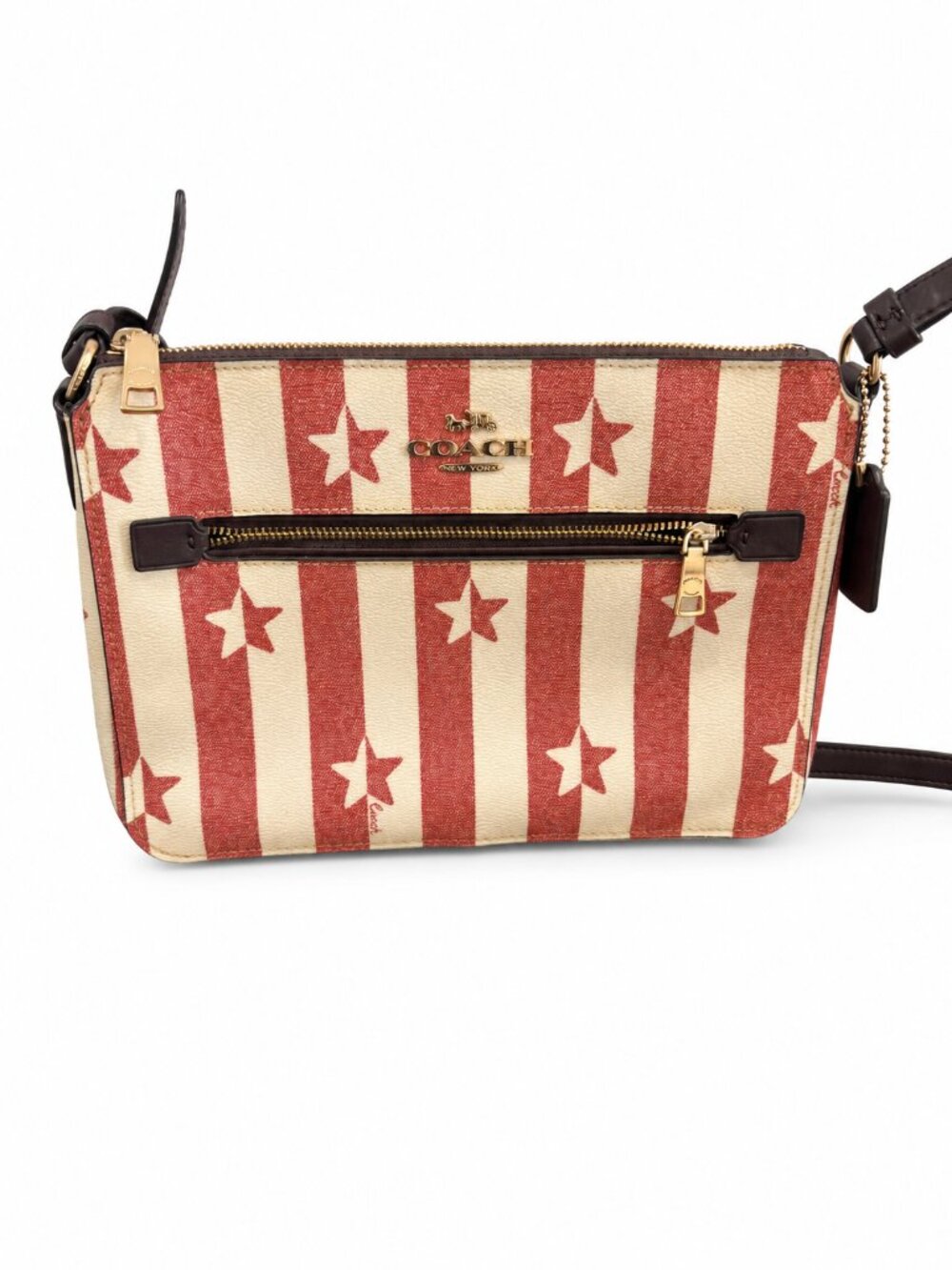 Coach Gallery File Shoulder Bag With Star Striped Print